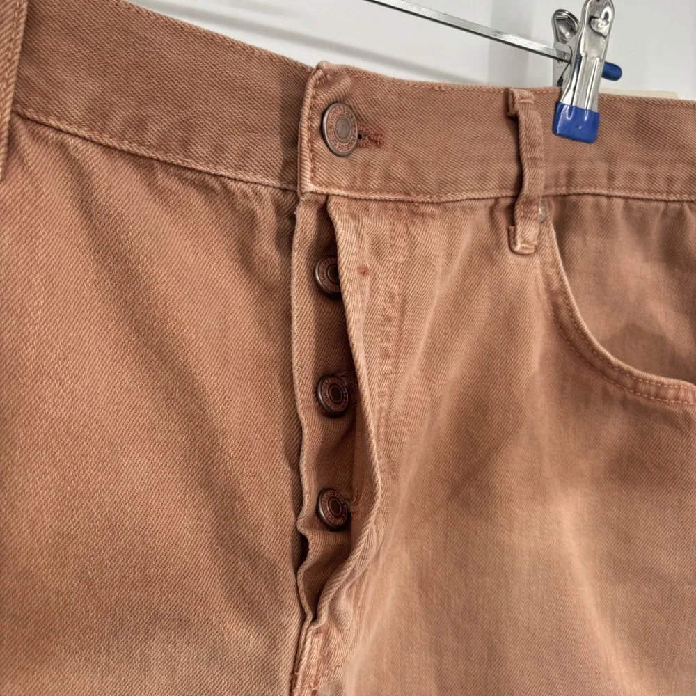 WE THE FREE By Free People Ivy Mid-Rise Button Fly Shorts Tan/Brown Size 29 NWT